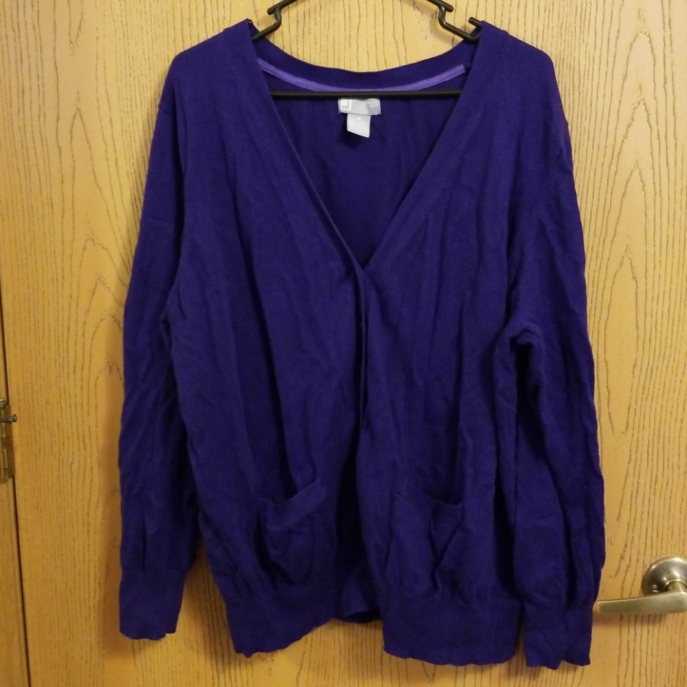 Purple Button Down Cardigan